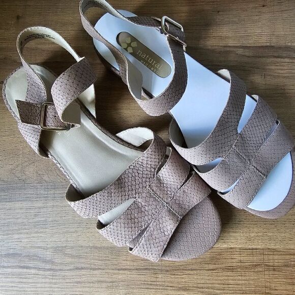 NEW WITHOUT BOX NATURALIZER N5 CONTOUR KAYE LEATHER UPPER BEIGE SANDALS 9.5 - Picture 7 of 13
